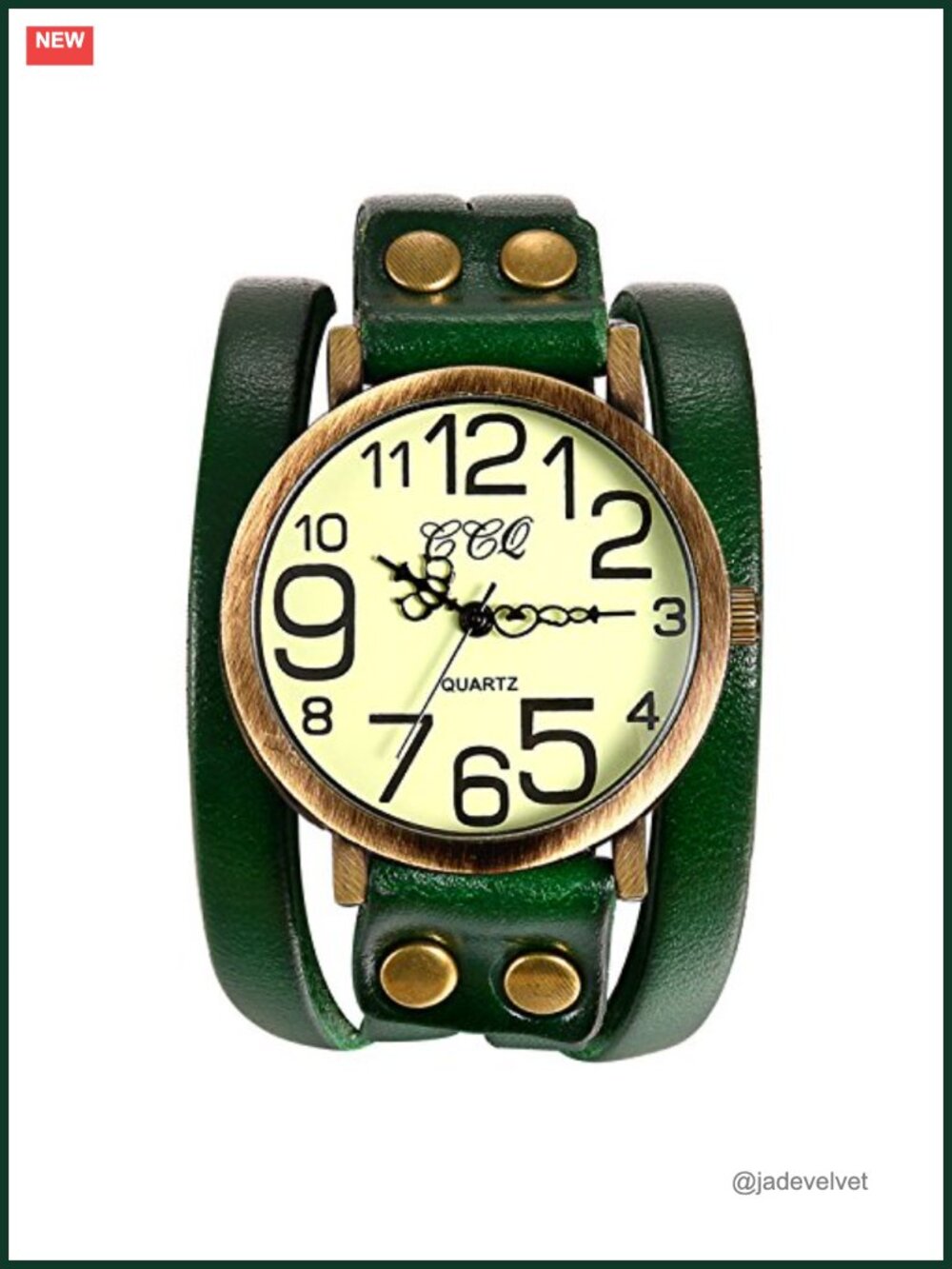 Lancardo Ladies Quartz Watch with Leather Wrap Cuff Bracelet